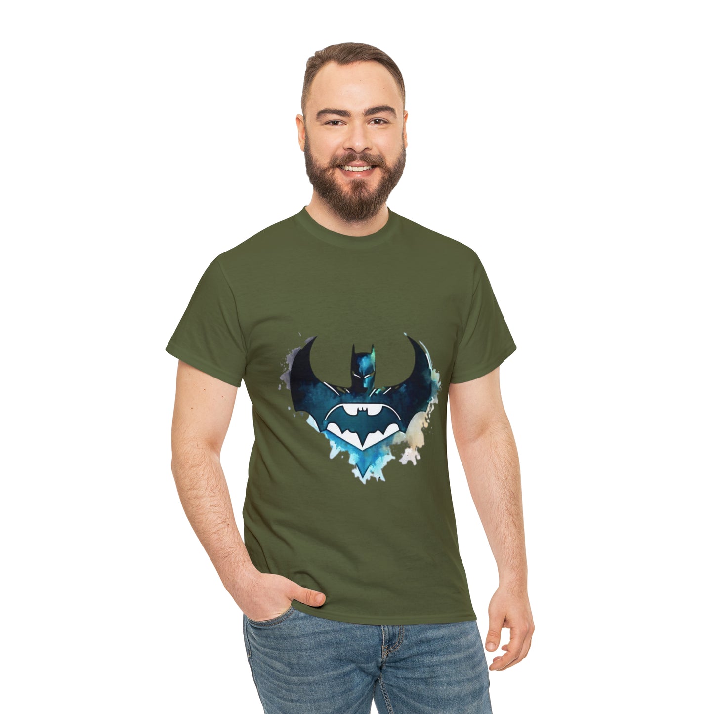 Batman Bat Signal Watercolor Cotton Tee