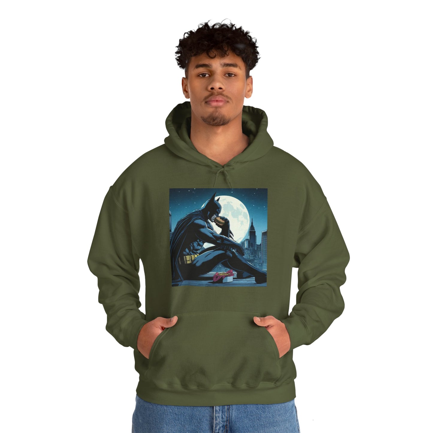 Funny Batman Eating a Burger Hoodie