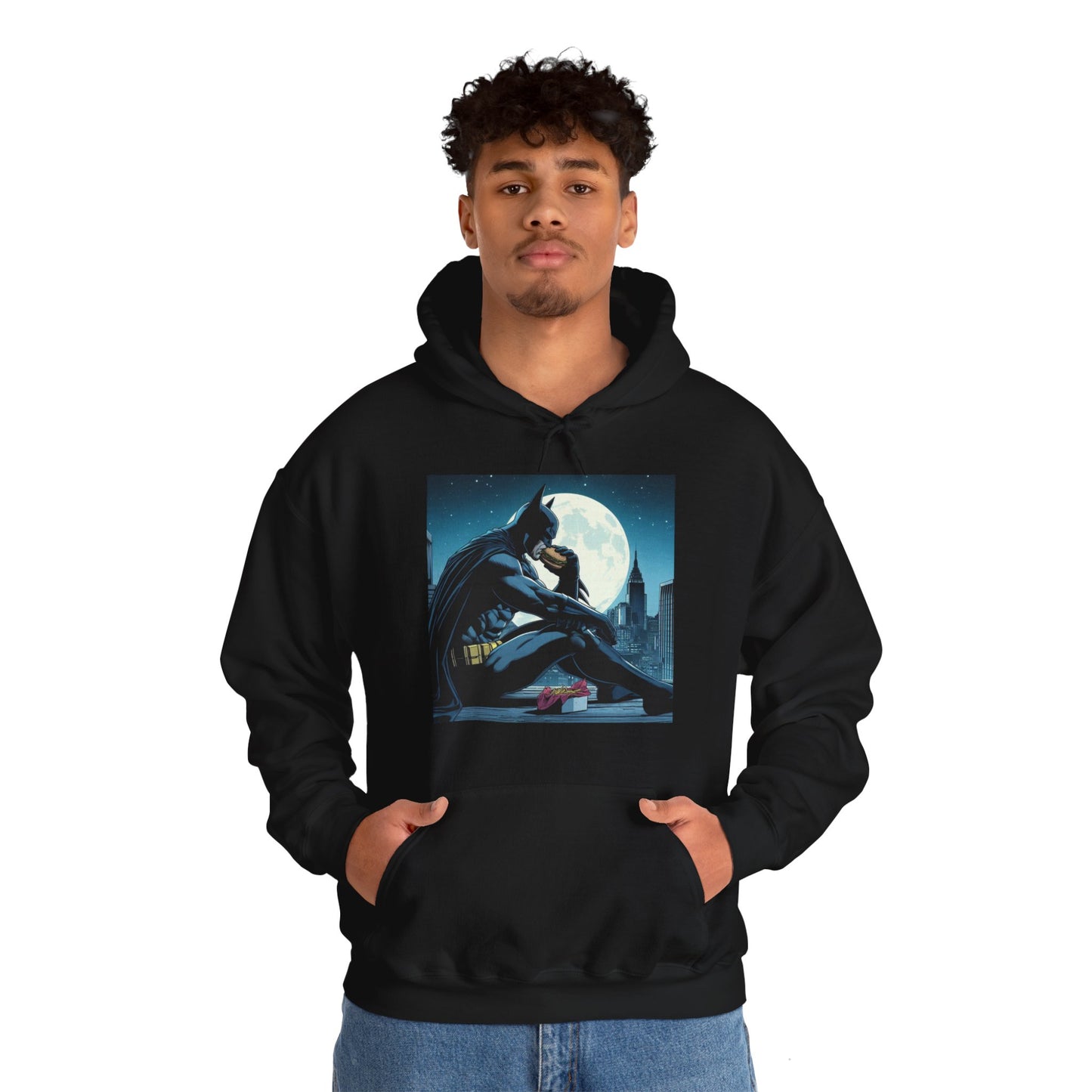 Funny Batman Eating a Burger Hoodie