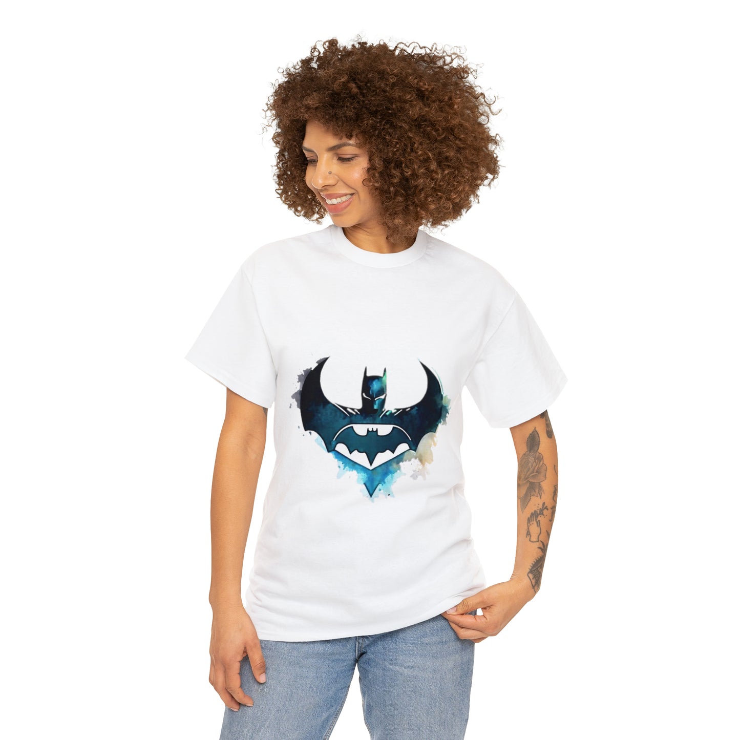 Batman Bat Signal Watercolor Cotton Tee