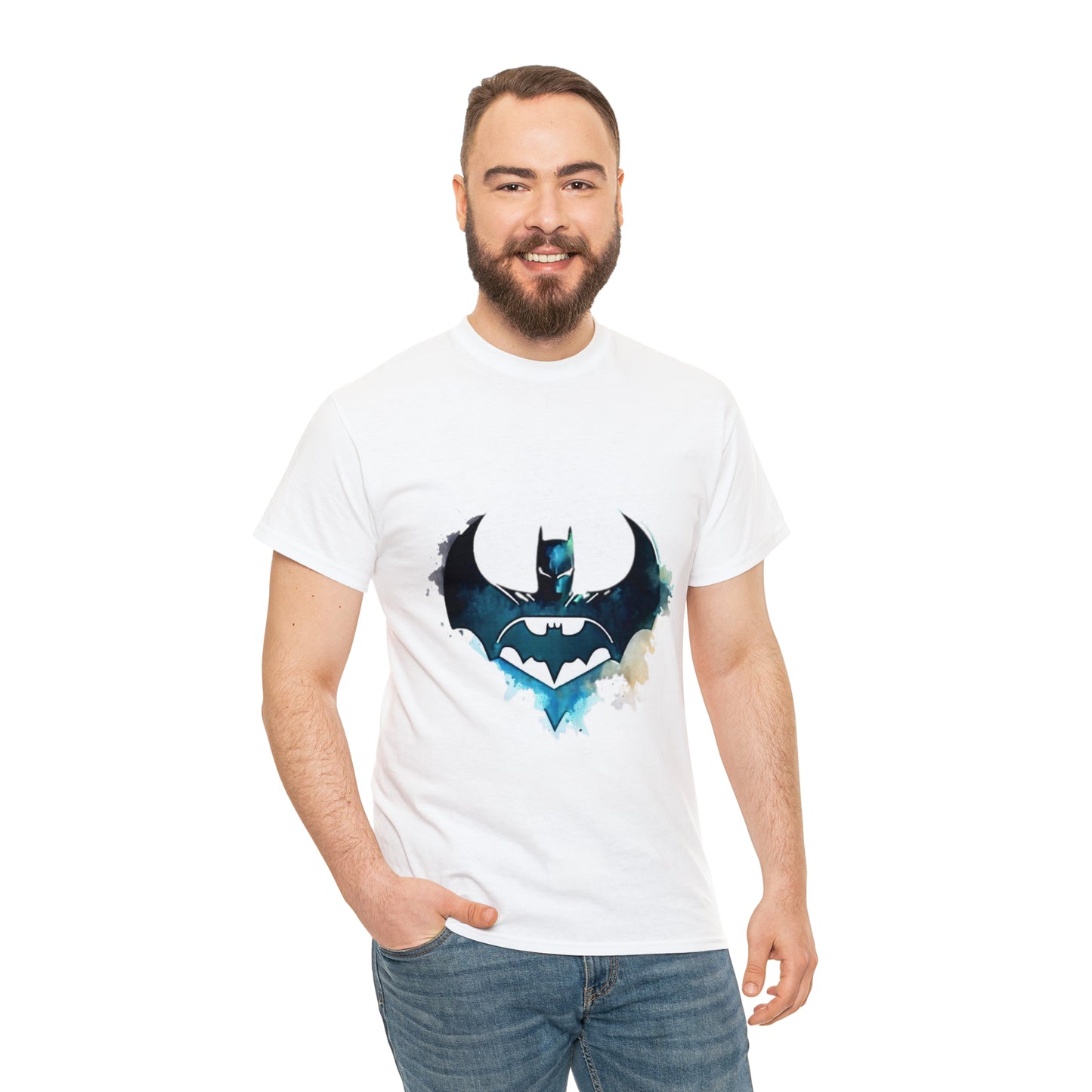 Batman Bat Signal Watercolor Cotton Tee
