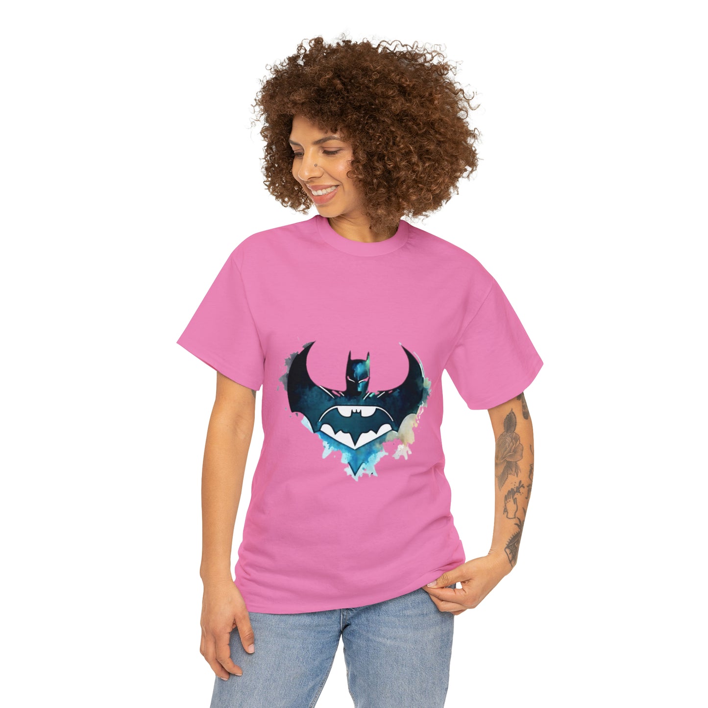 Batman Bat Signal Watercolor Cotton Tee