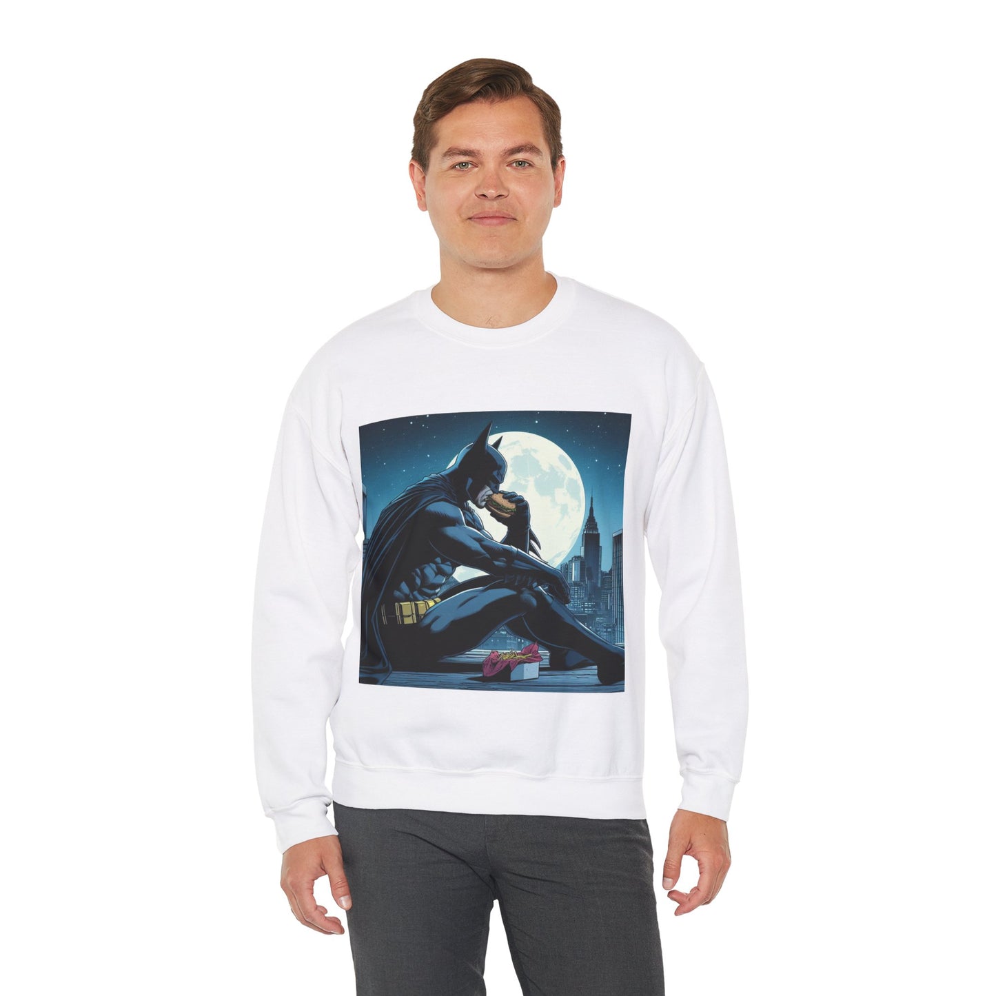 Funny Batman Eating a Burger Sweatshirt