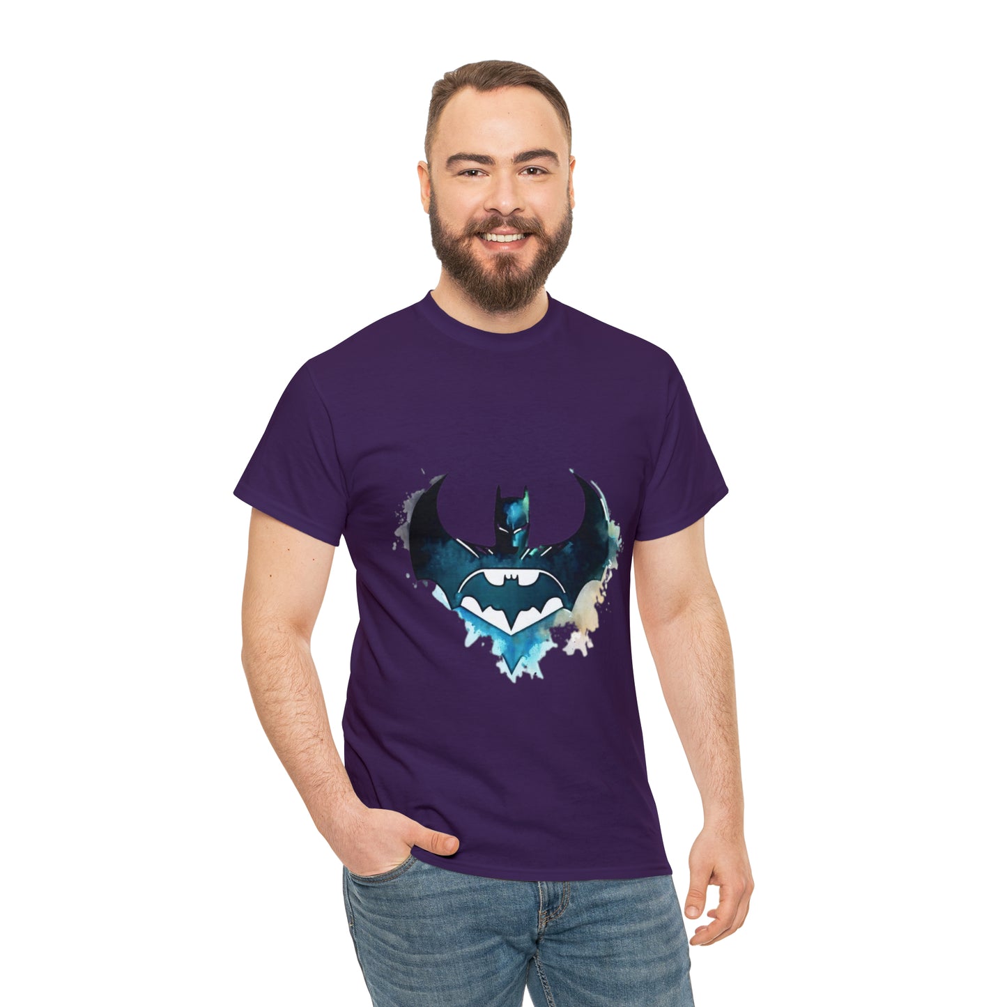 Batman Bat Signal Watercolor Cotton Tee