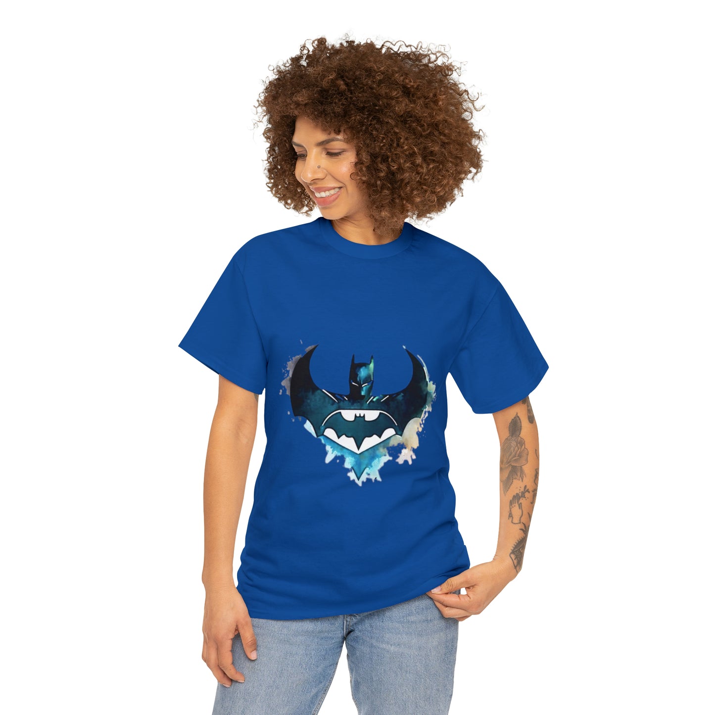 Batman Bat Signal Watercolor Cotton Tee