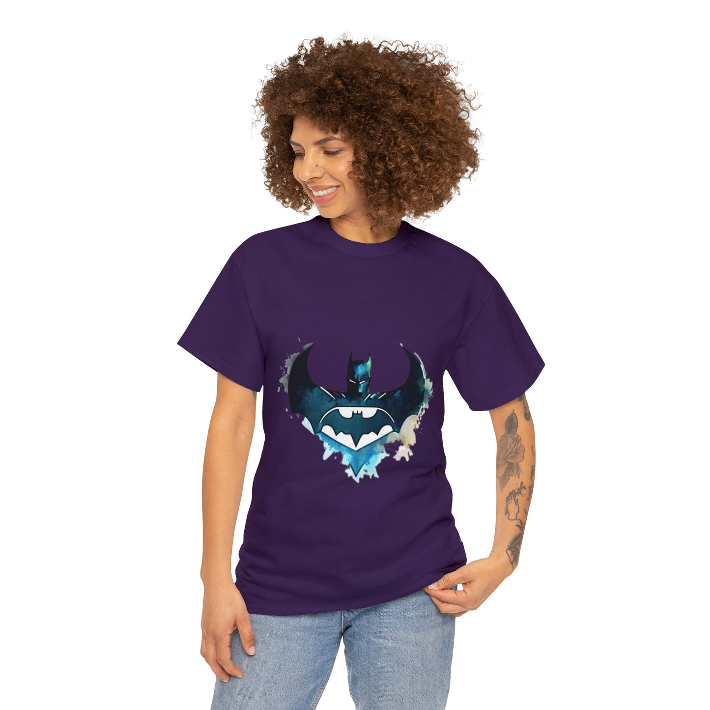 Batman Bat Signal Watercolor Cotton Tee