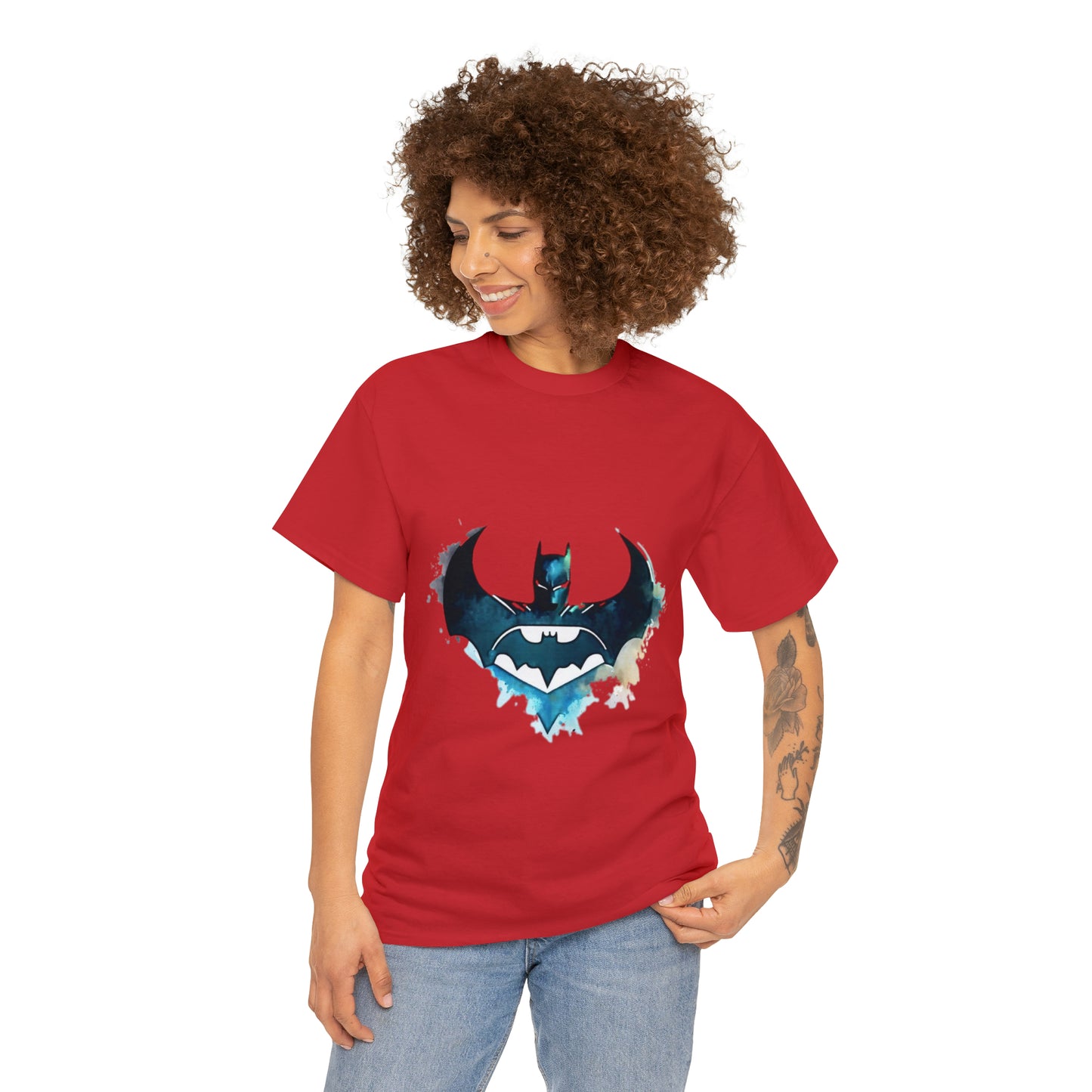 Batman Bat Signal Watercolor Cotton Tee
