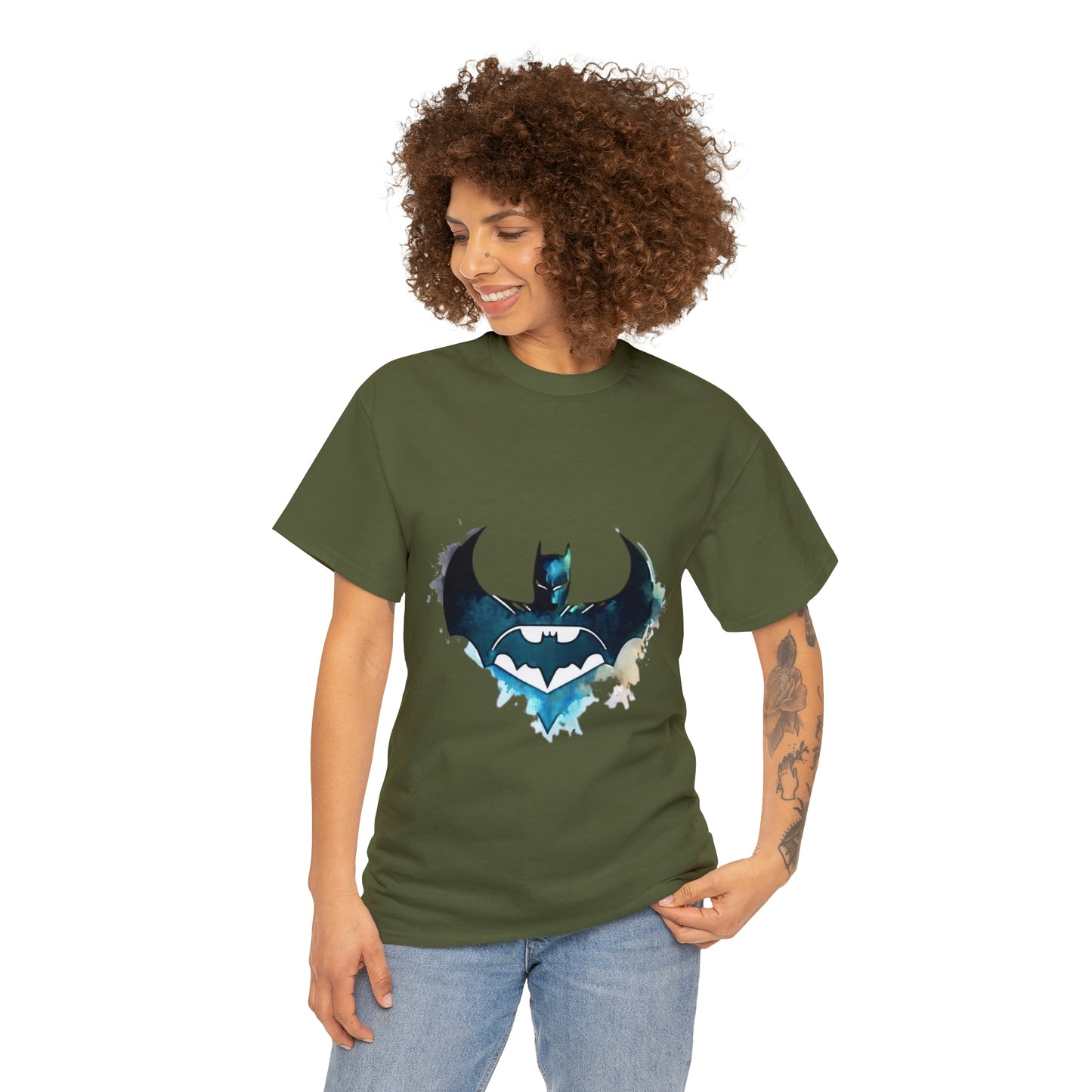 Batman Bat Signal Watercolor Cotton Tee