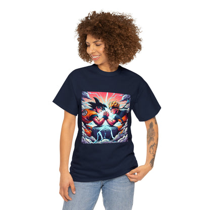 Goku and Naruto Arm Wrestling Unisex Heavy Cotton Tee