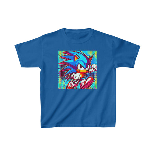 Sonic The Hedgehog Abstract Art Kids Cotton Tee - Vibrant and Comfortable